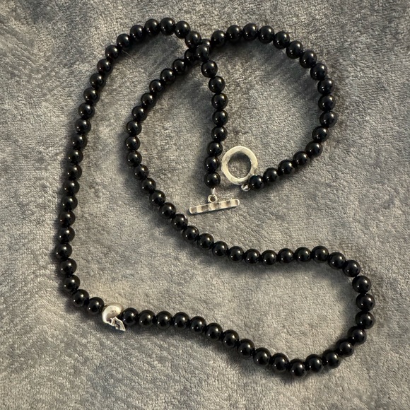 Degs and Sal Onyx and Sterling Necklace - Picture 3 of 3